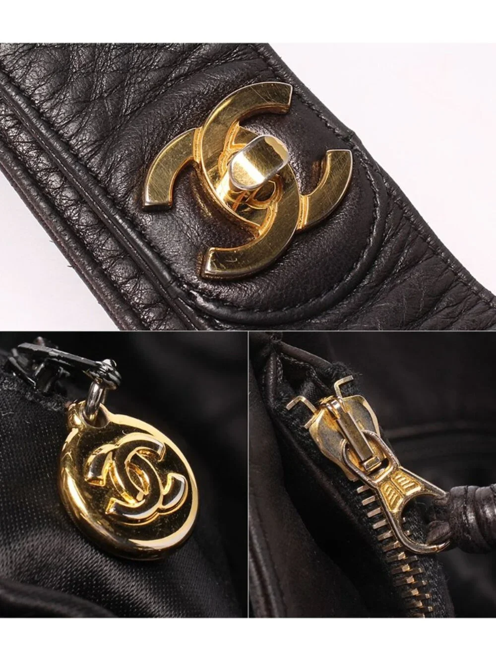 Chanel Tote Shoulder Bag Gold Quilted